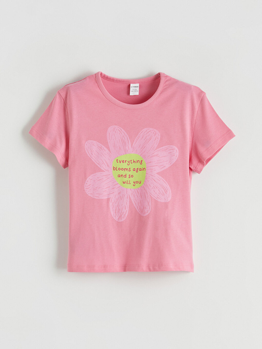Crew Neck Printed Girls' T-Shirt