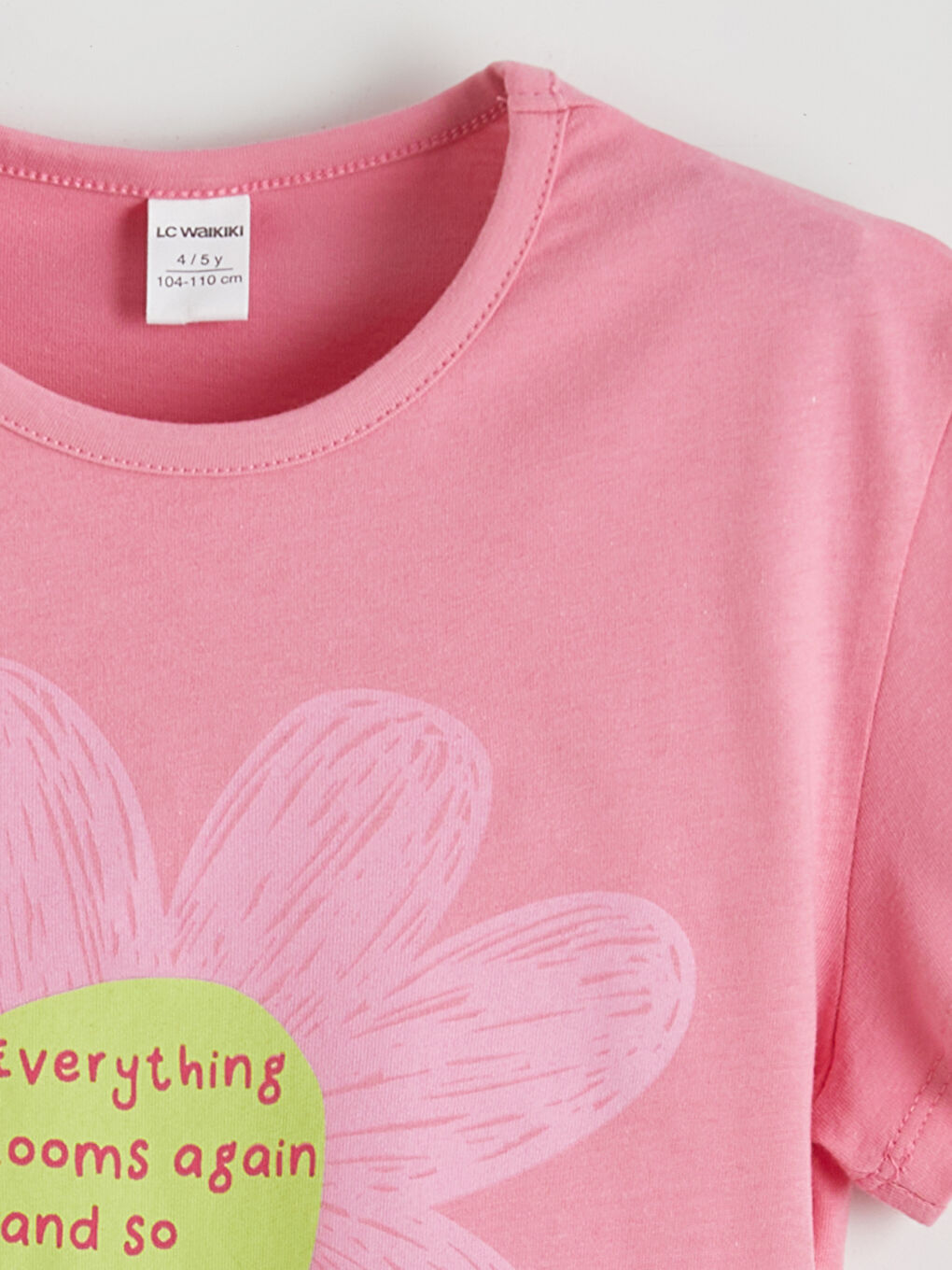 Crew Neck Printed Girls' T-Shirt-1