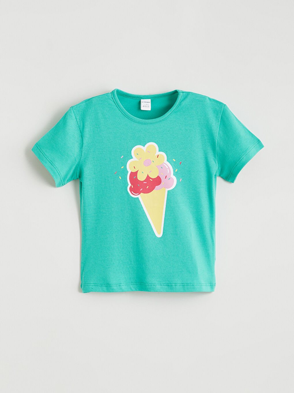 Crew Neck Printed Girls' T-Shirt
