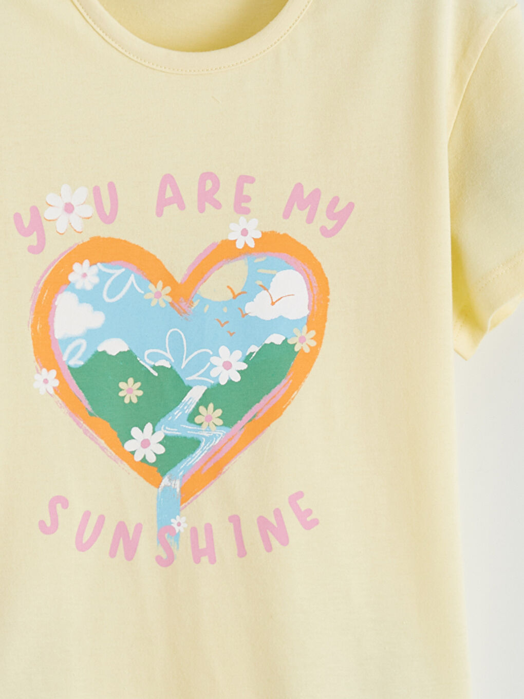 Crew Neck Printed Girls' T-Shirt-2