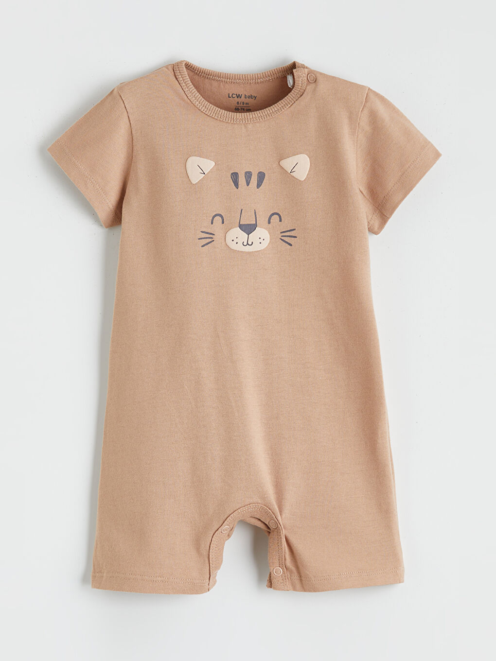 Kahverengi Baskılı ve Çizgili Erkek Bebek Tulum 2''li-3