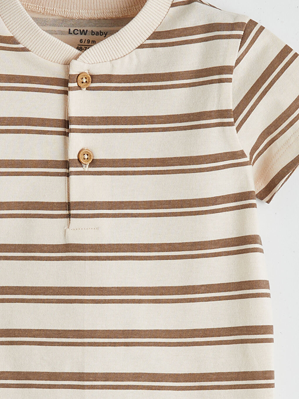 Kahverengi Baskılı ve Çizgili Erkek Bebek Tulum 2''li-5