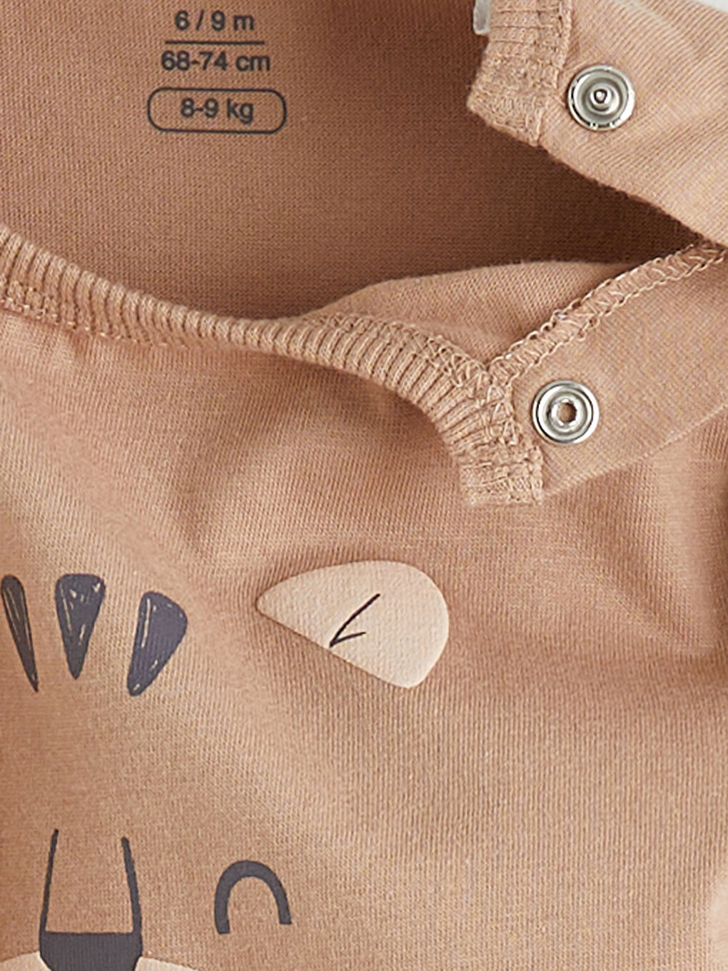Kahverengi Baskılı ve Çizgili Erkek Bebek Tulum 2''li-7