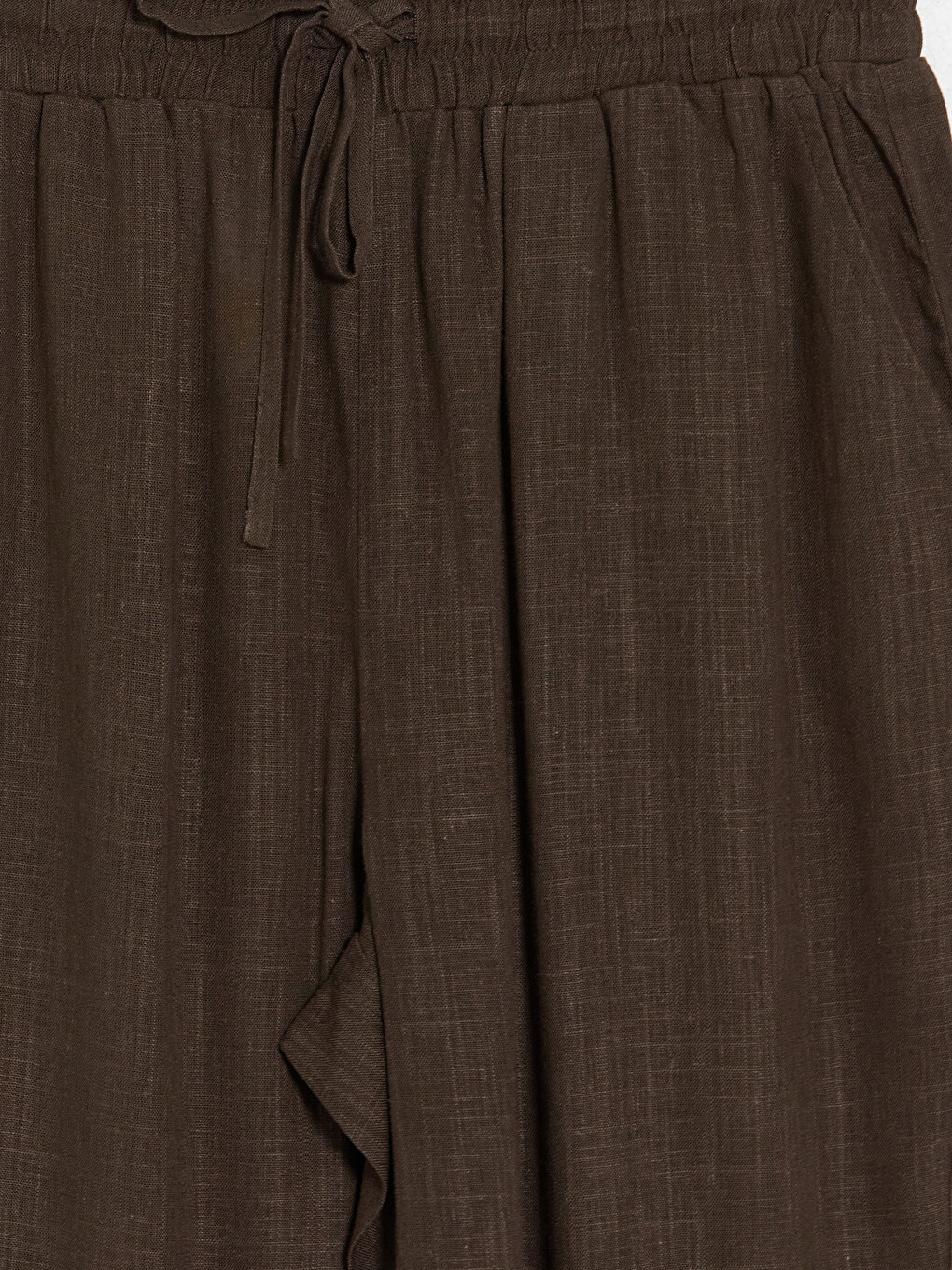 Pantalone Za Žene Sa Elastičnim Strukom Od Lanene Mješavine-6