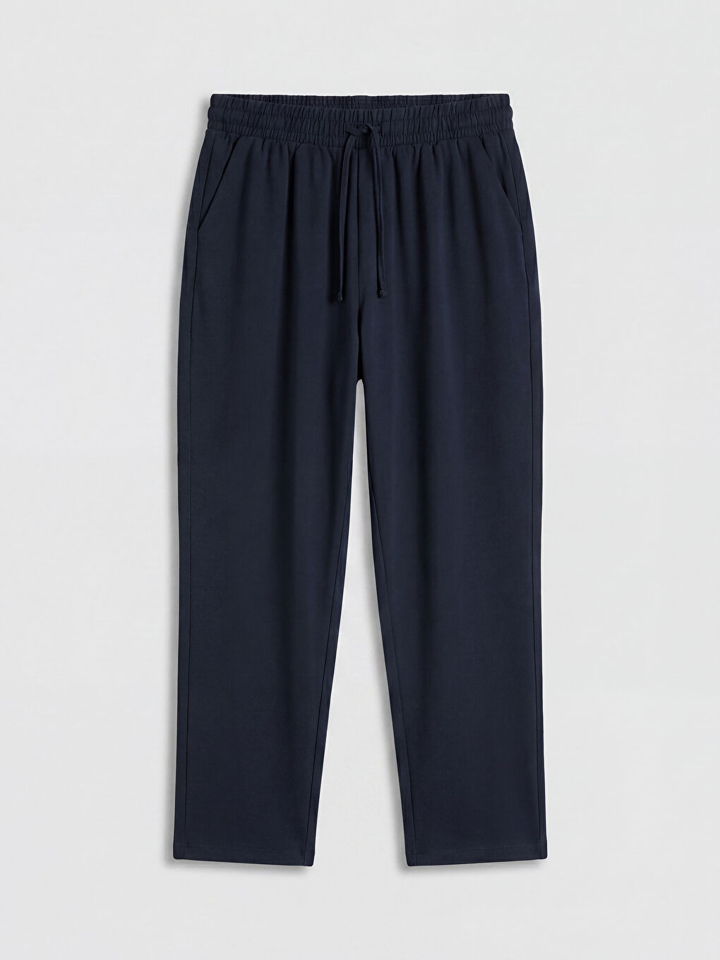 Lacivert Beli Lastikli Regular Fit Kadın Pantolon