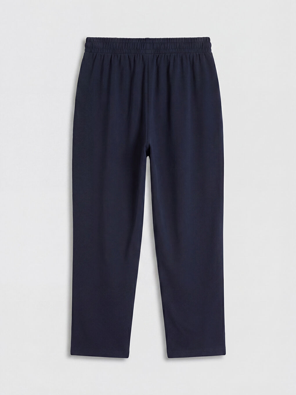 Lacivert Beli Lastikli Regular Fit Kadın Pantolon-1