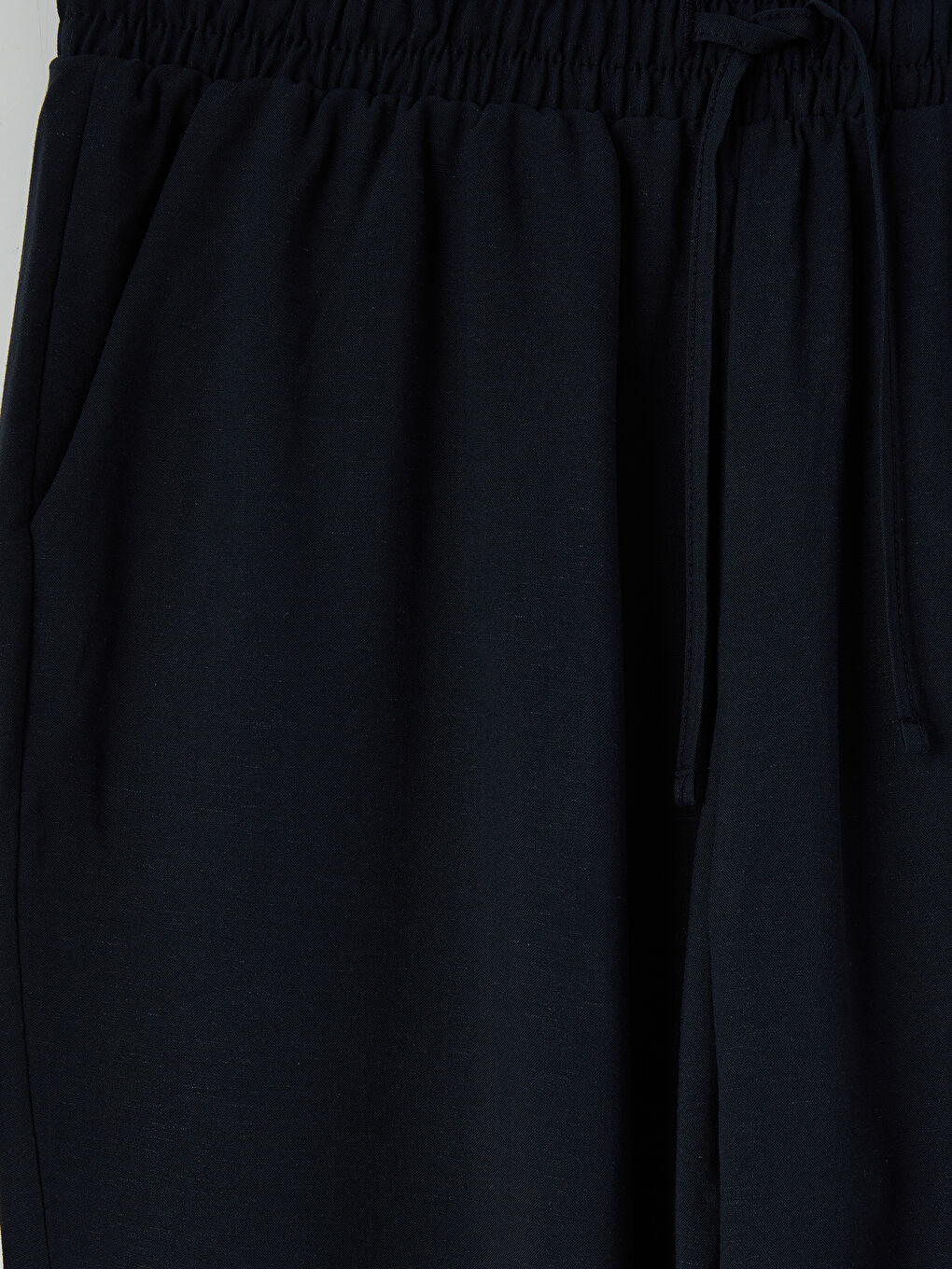 Lacivert Beli Lastikli Regular Fit Kadın Pantolon-2