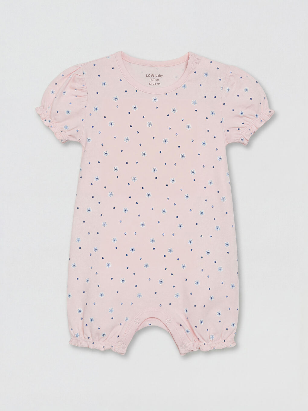 Pembe Bisiklet Yaka Baskılı Kız Bebek Penye Tulum 2'li-2