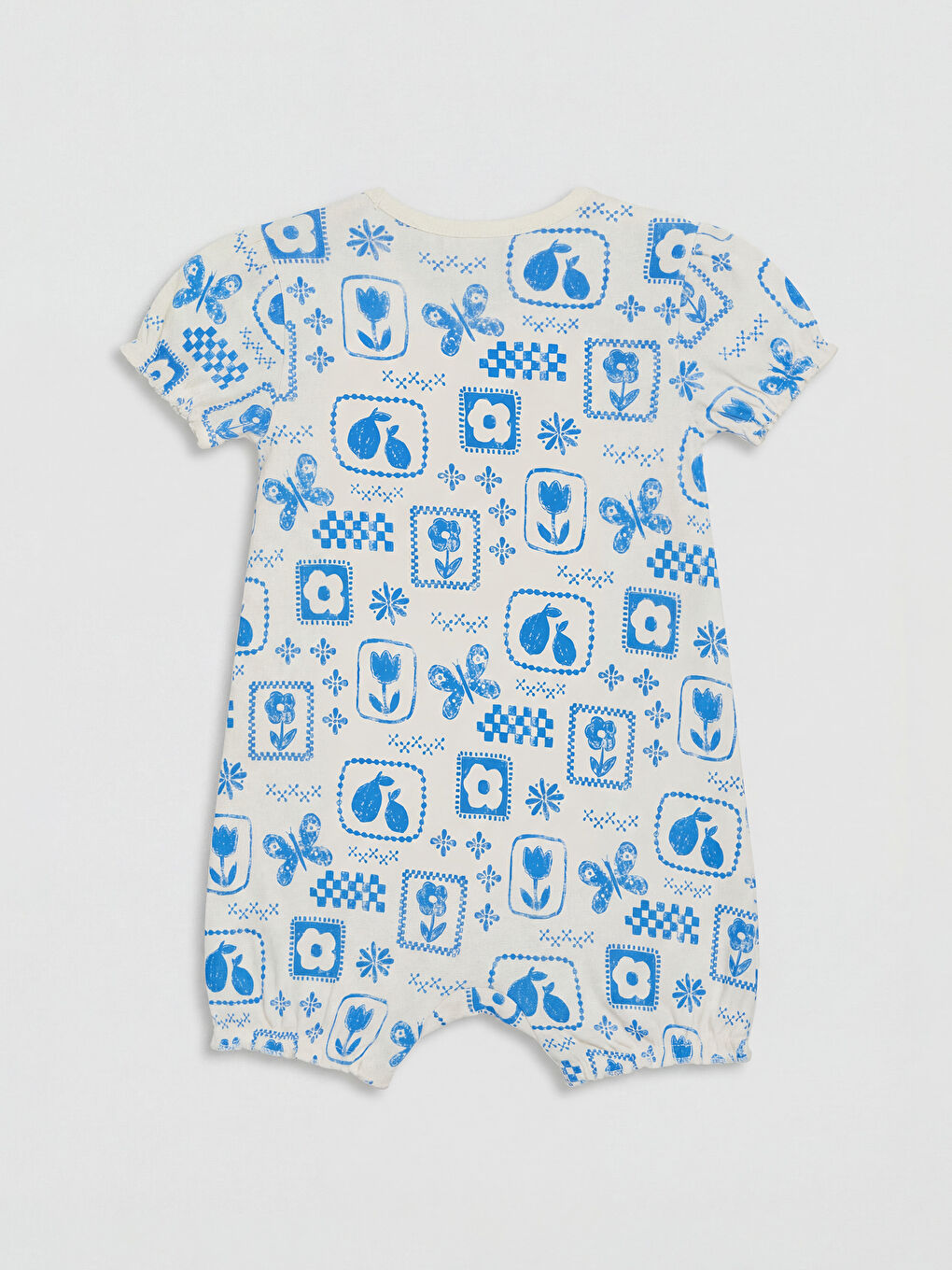 Pembe Bisiklet Yaka Baskılı Kız Bebek Penye Tulum 2'li-3