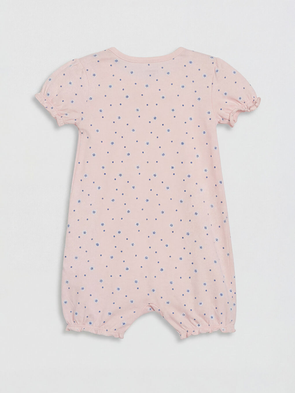 Pembe Bisiklet Yaka Baskılı Kız Bebek Penye Tulum 2'li-4