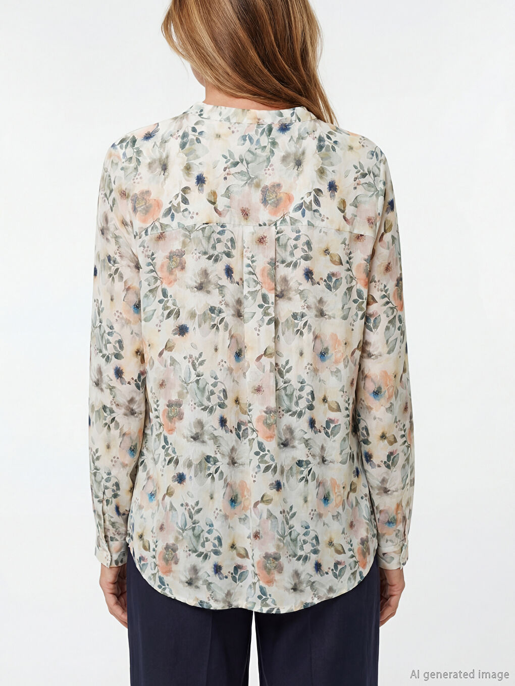 Karışık Kaçık Yaka Çiçekli Bluz	-3