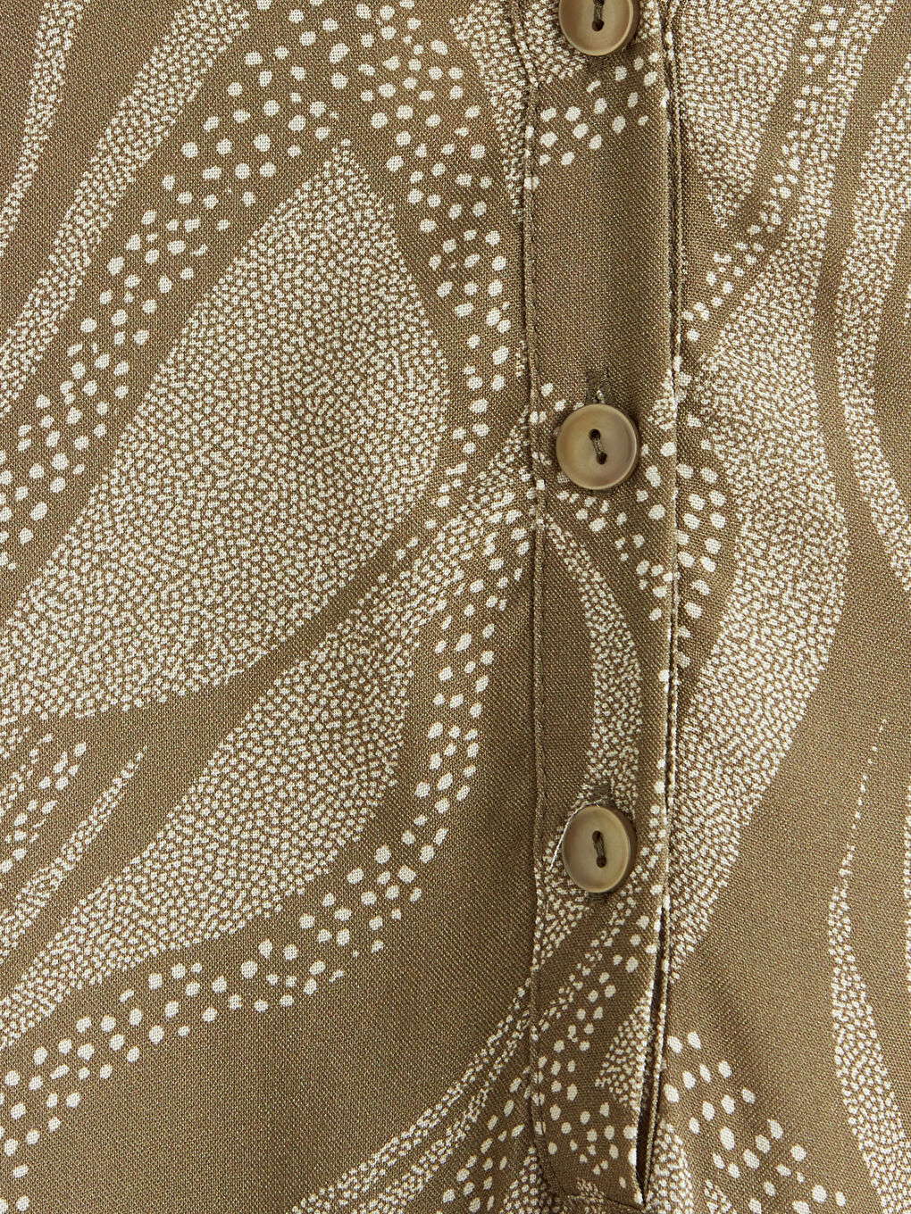 Haki Kaçık Yaka Desenli Bluz	-2