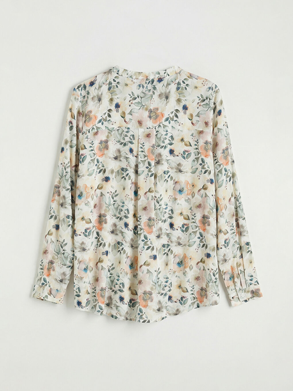 Karışık Kaçık Yaka Çiçekli Bluz	-5