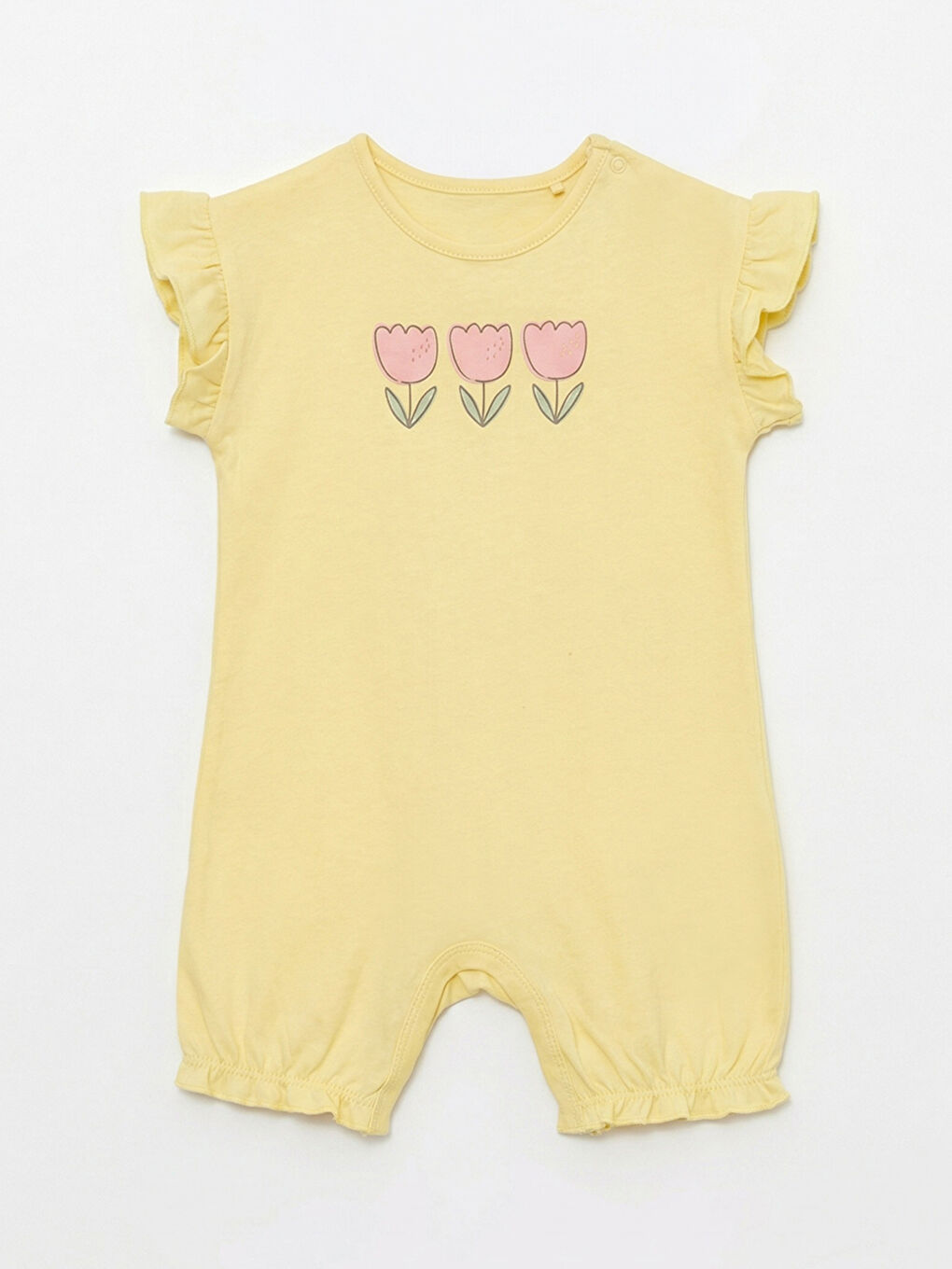 Sarı Kız Bebek Baskılı Fırfırlı Tulum 2'li-1
