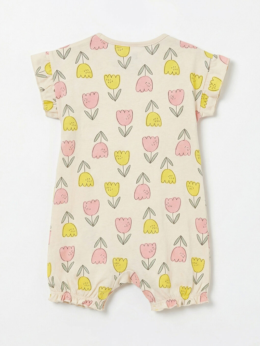 Sarı Kız Bebek Baskılı Fırfırlı Tulum 2'li-4