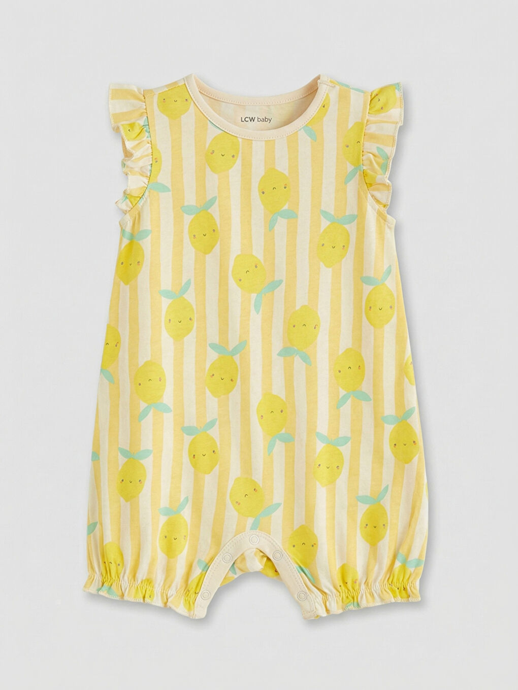 Ekru Baskılı Kız Bebek Tulum 2'li-1