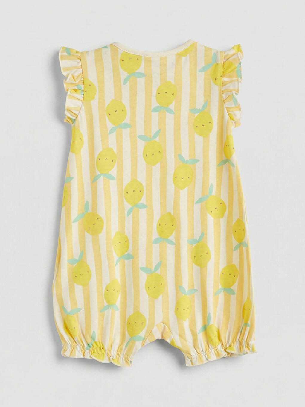 Ekru Baskılı Kız Bebek Tulum 2'li-2