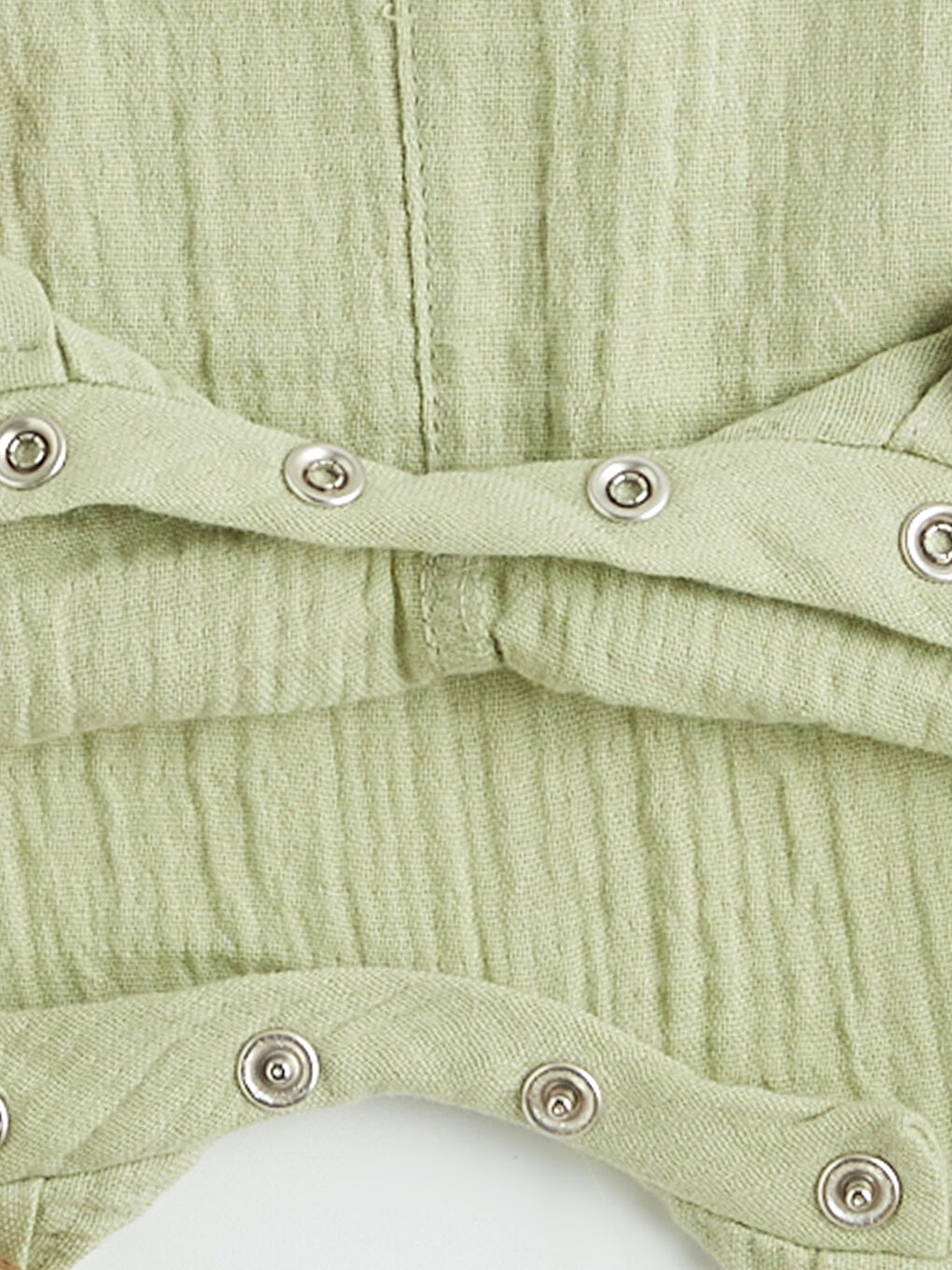 Yeşil Bisiklet Yaka Erkek Bebek Müslin Tulum-3