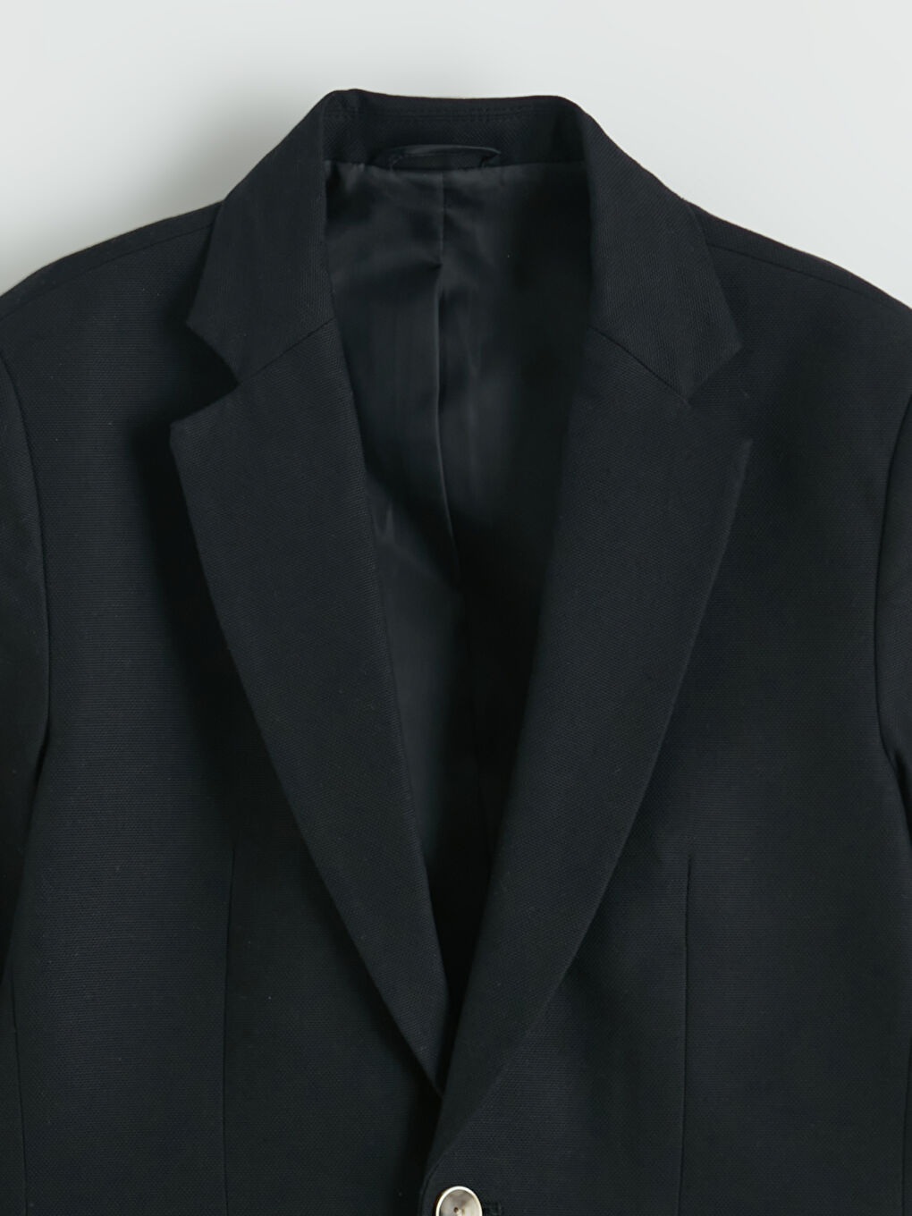 Siyah Keten Görünümlü Erkek Çocuk Blazer Ceket-1