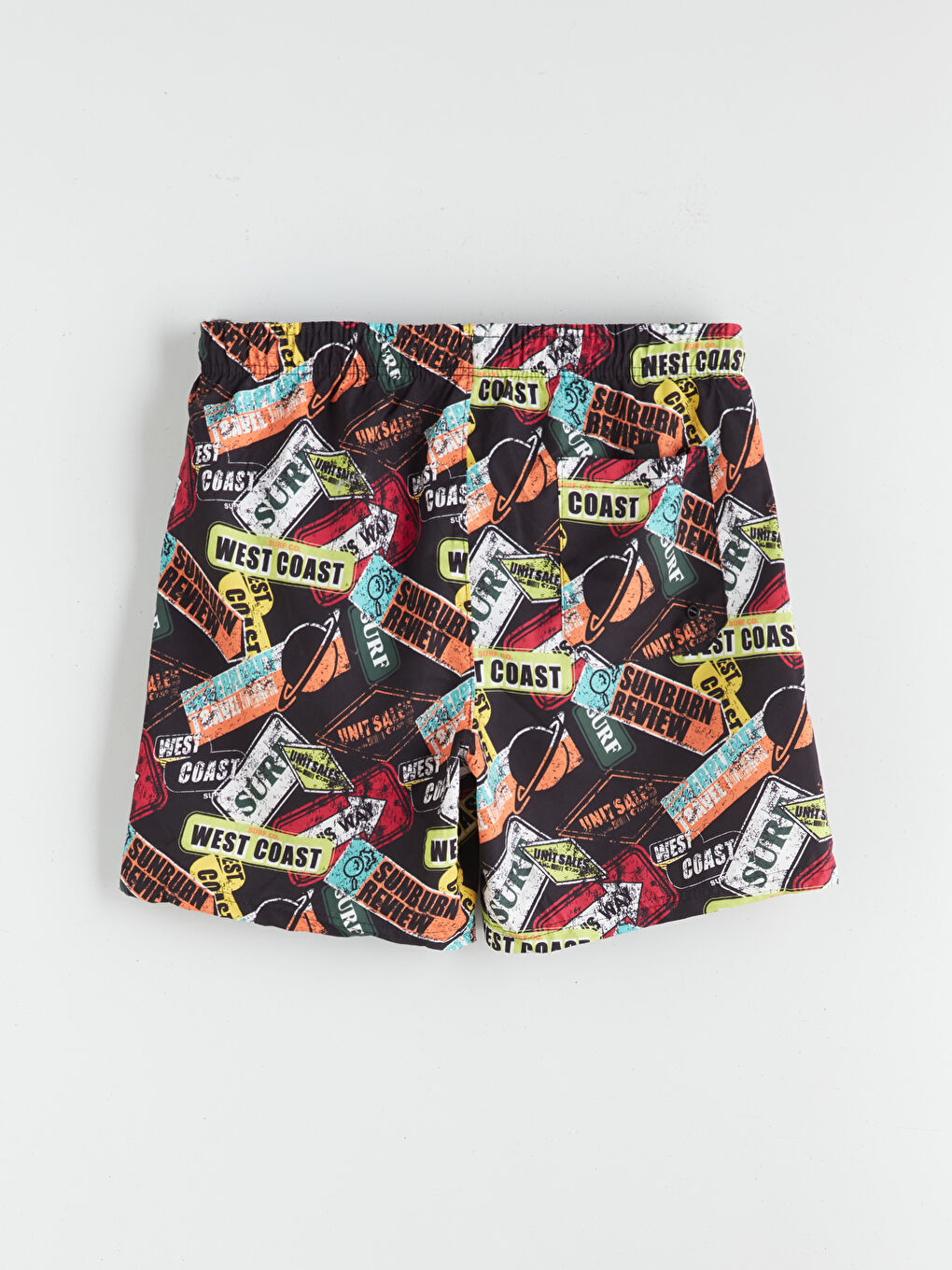 Siyah Diz Hizası Boy Basic Erkek Deniz Şortu-5