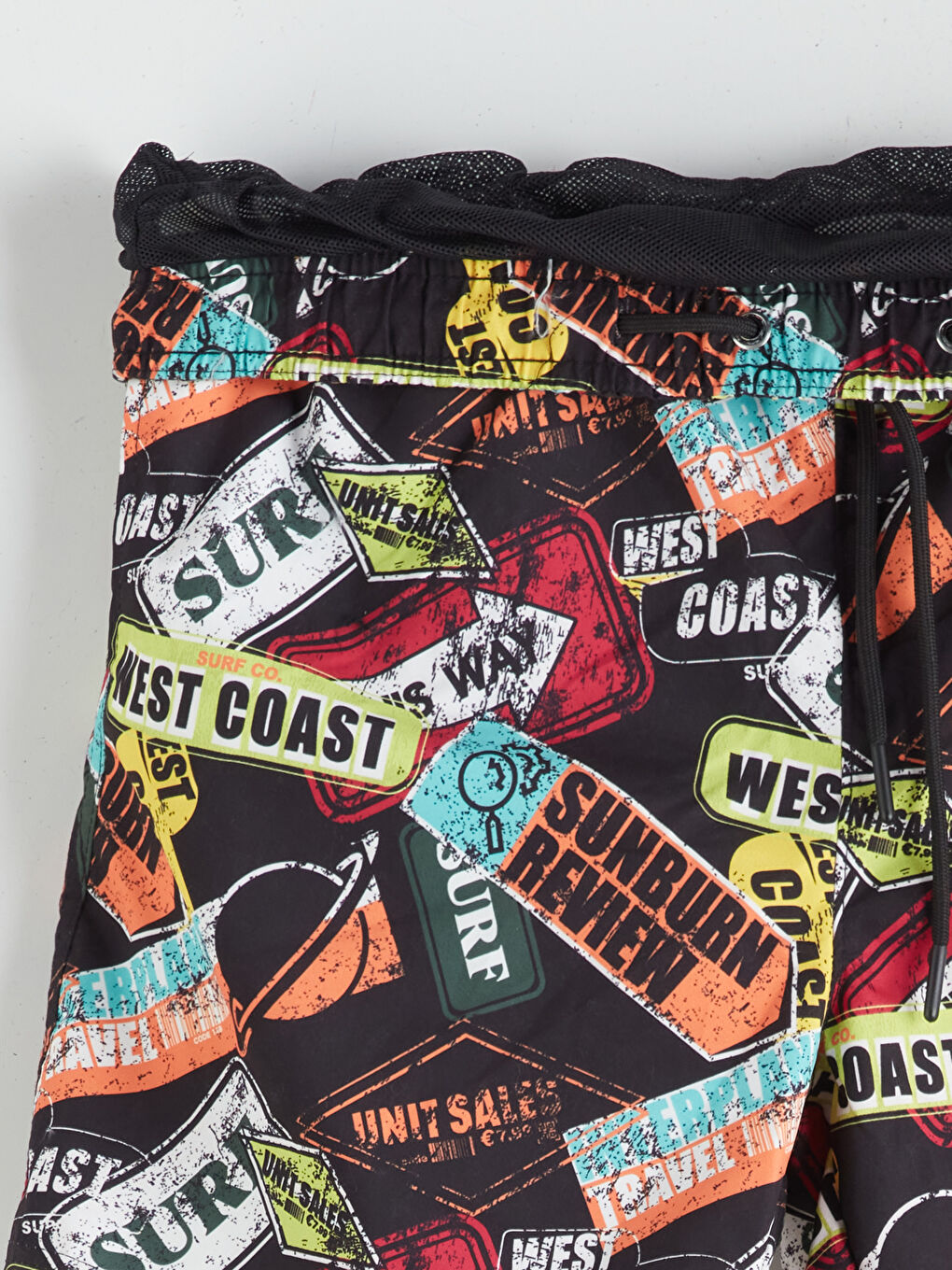 Siyah Diz Hizası Boy Basic Erkek Deniz Şortu-6