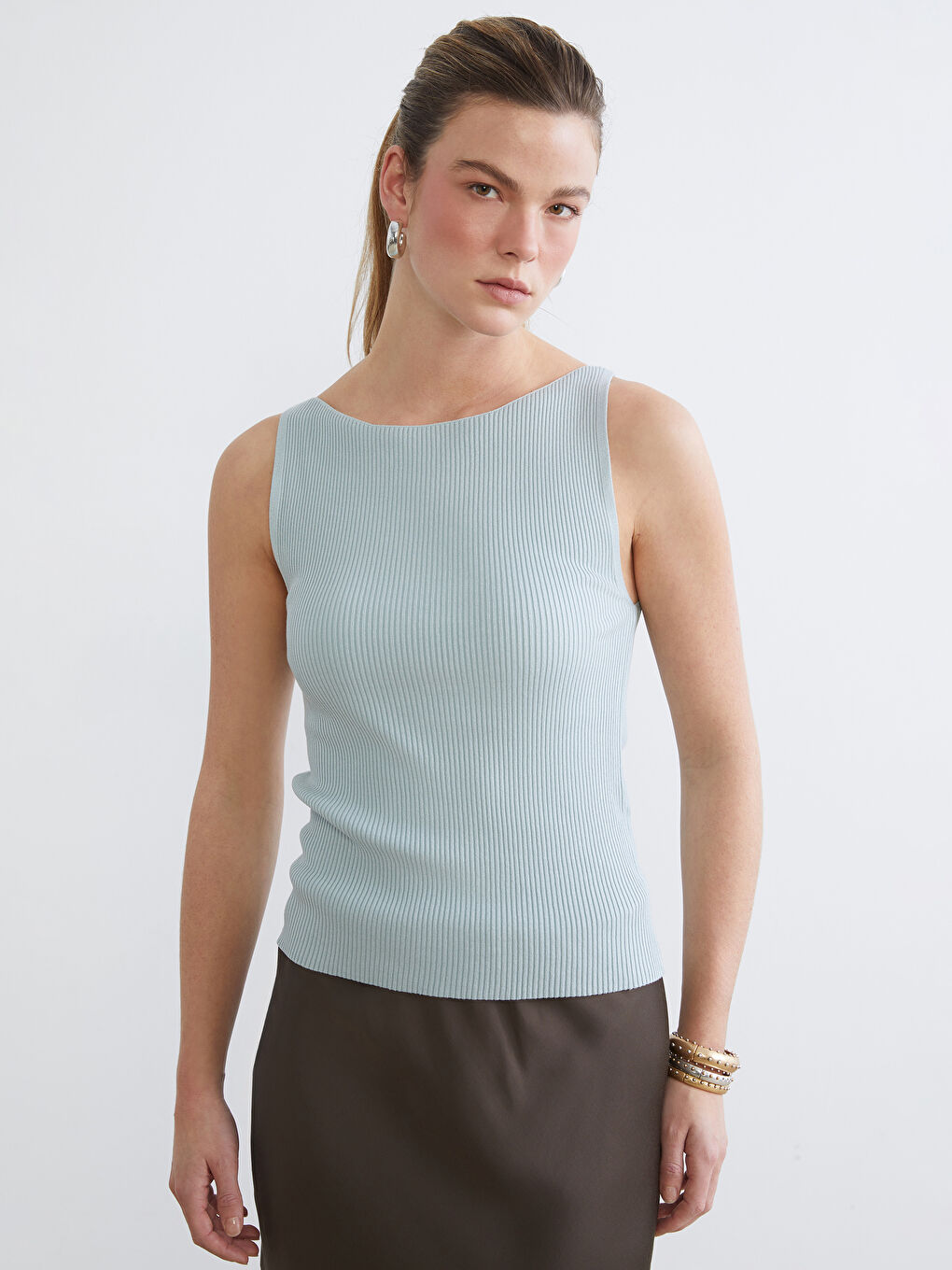 Женщины Голубой Майка