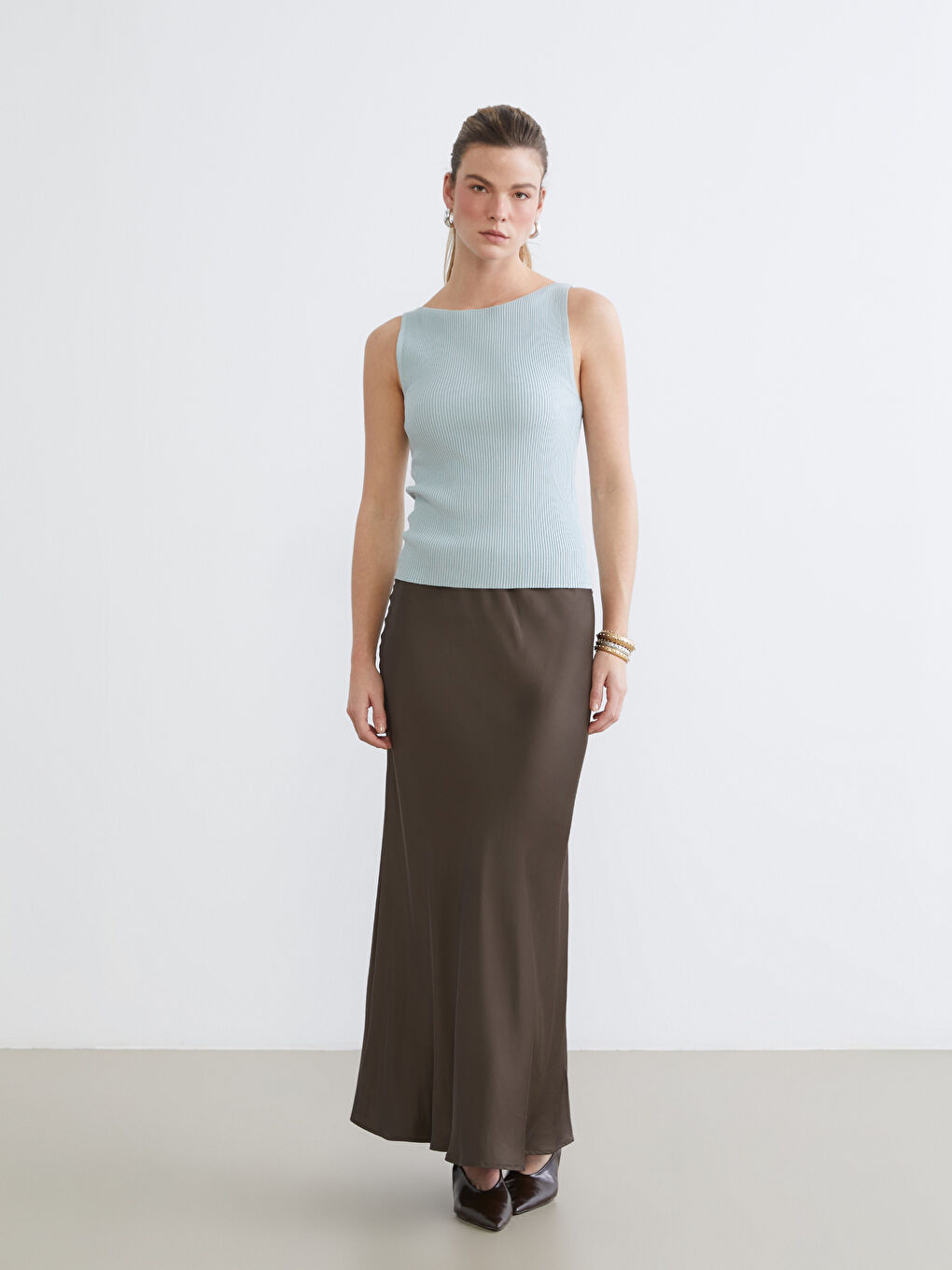 Женщины Голубой Майка-1