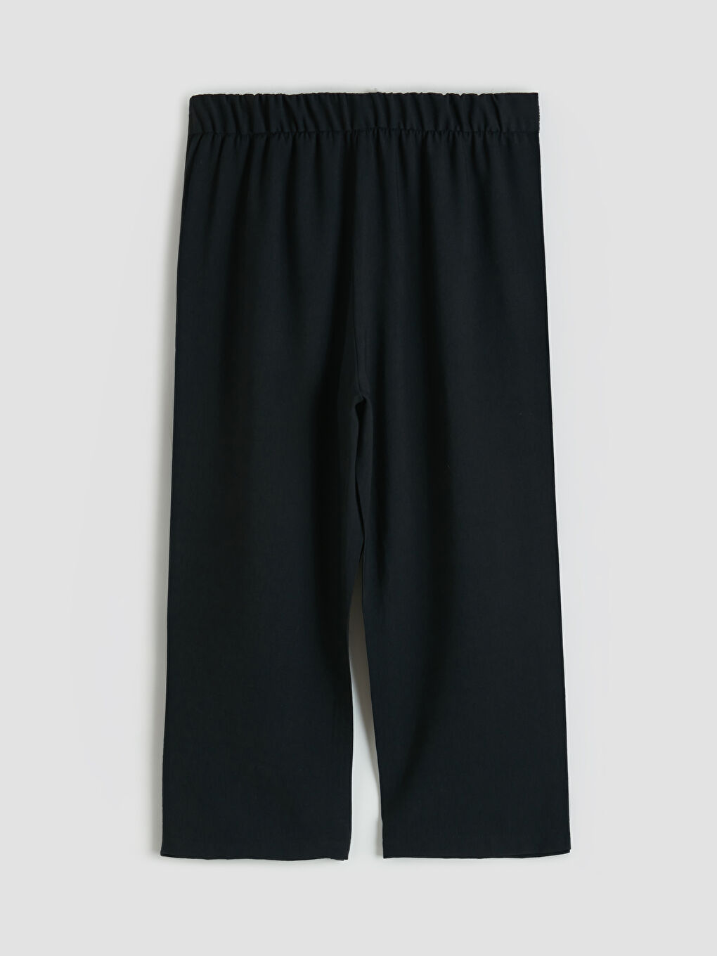 Siyah Beli Lastikli Standart Fit Kadın Kapri-1