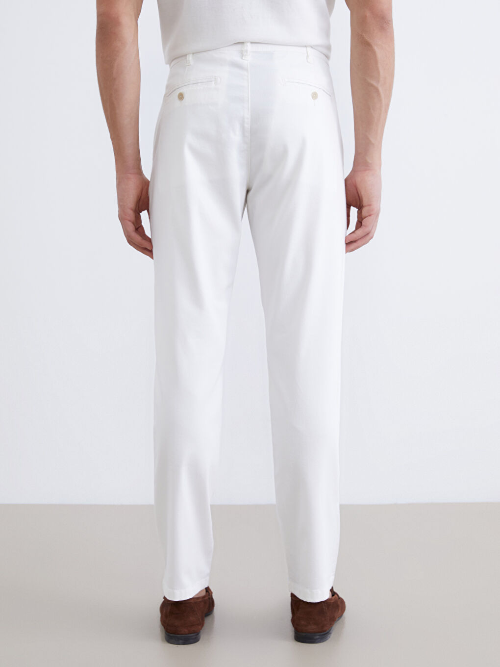 Gri Dar Kalıp Erkek Chino Pantolon-3