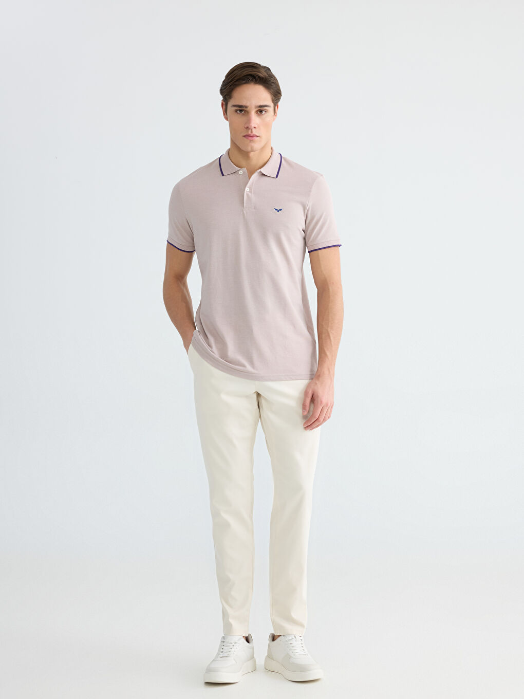 Bej Dar Kalıp Erkek Chino Pantolon