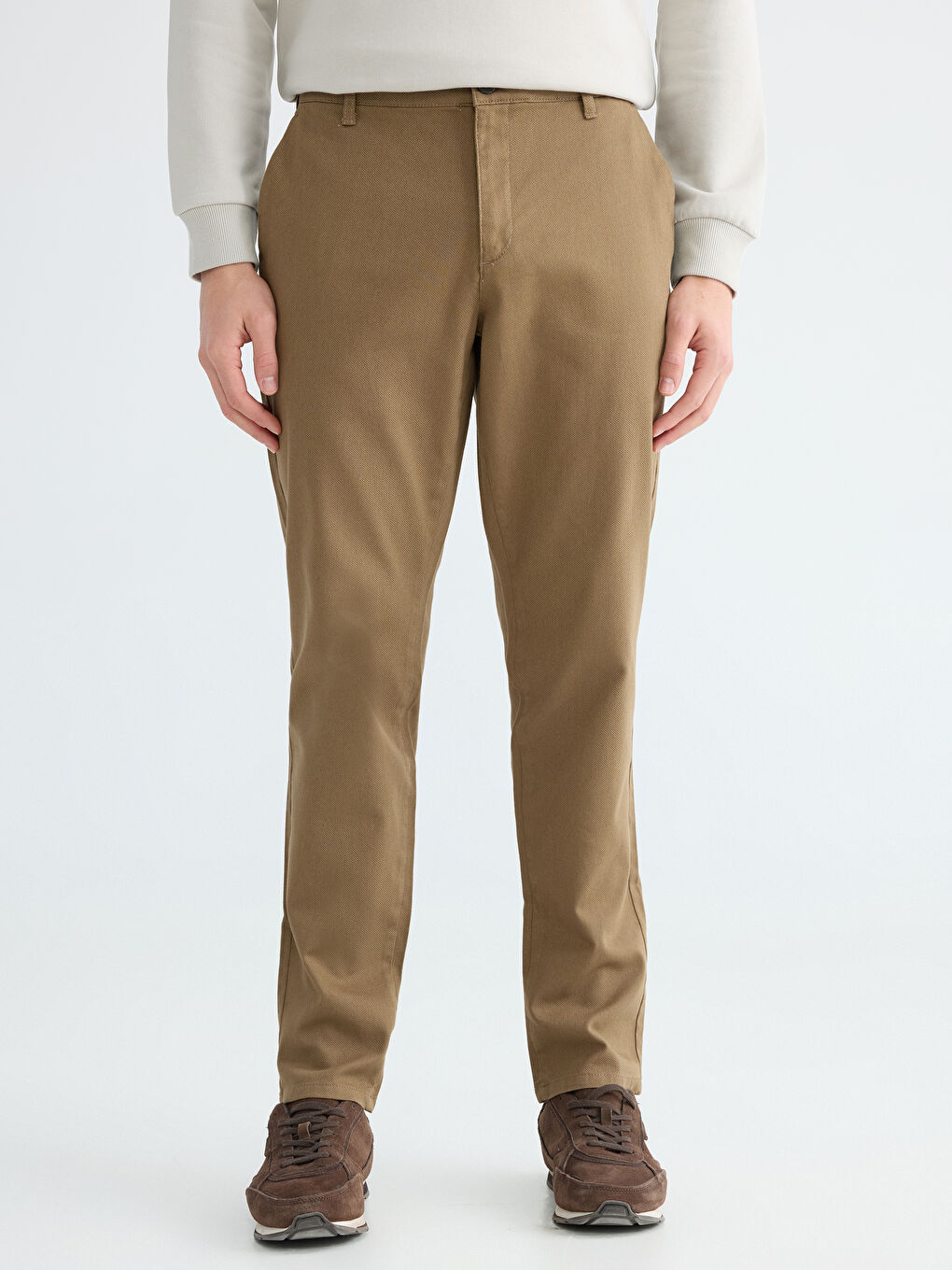 Yeşil Dar Kalıp Erkek Chino Pantolon-1