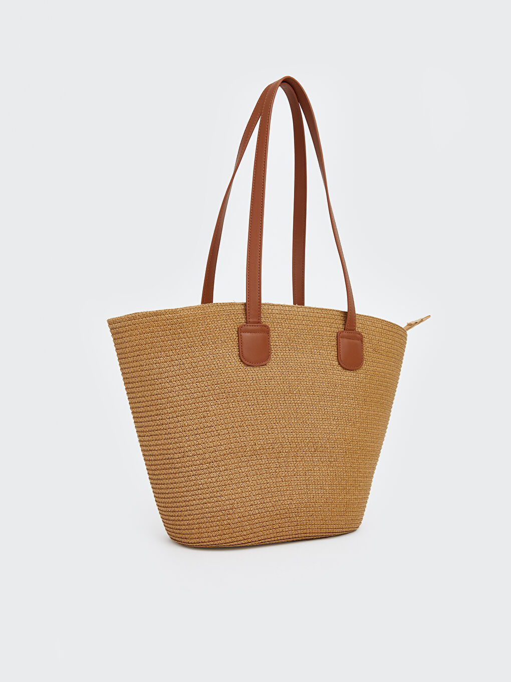 Bej Kadın Hasır Plaj Çantası-1