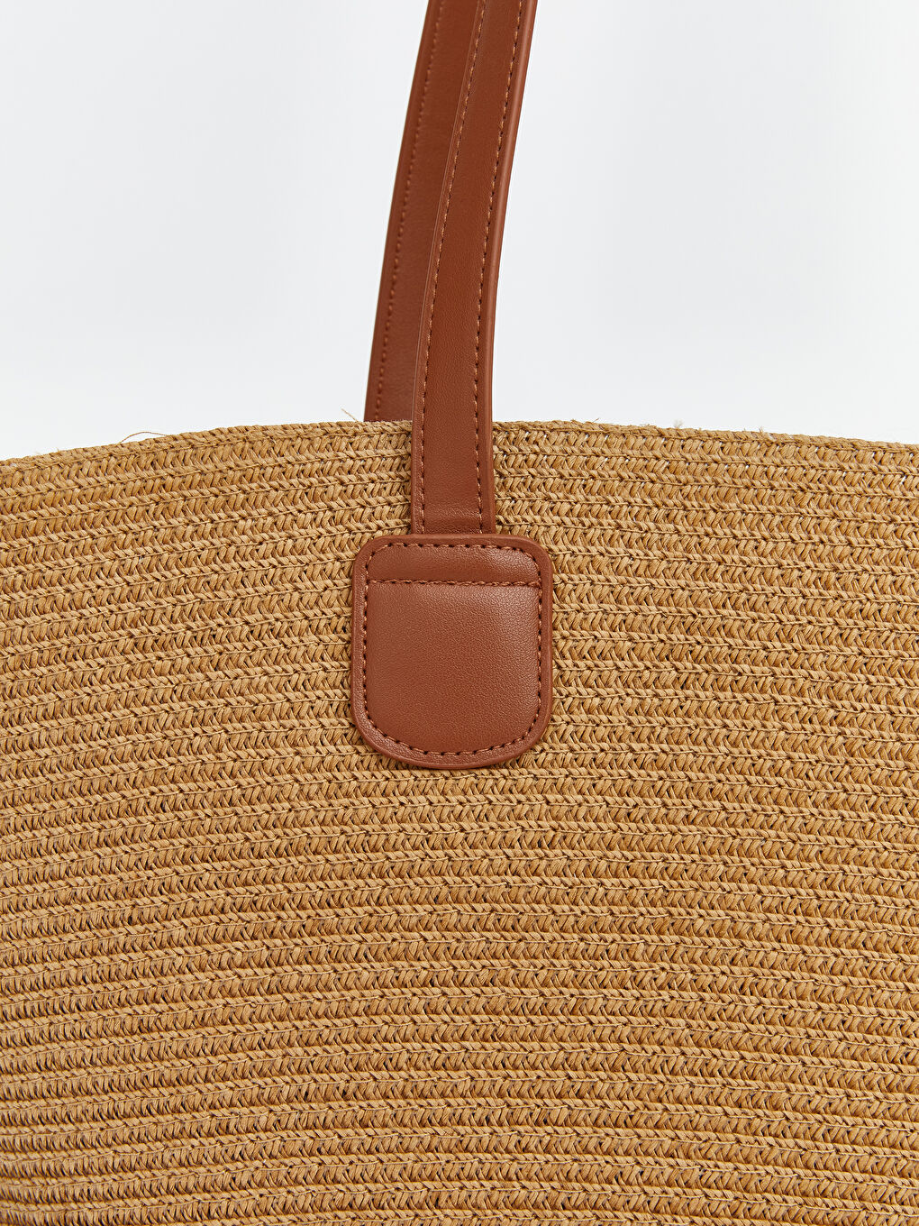 Bej Kadın Hasır Plaj Çantası-2