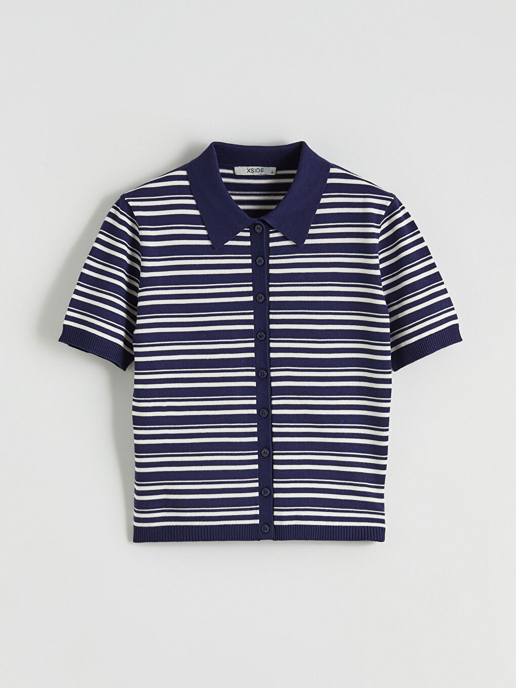 كارديجان تريكو مُخَطَّط للسيدات بياقة بولو-4