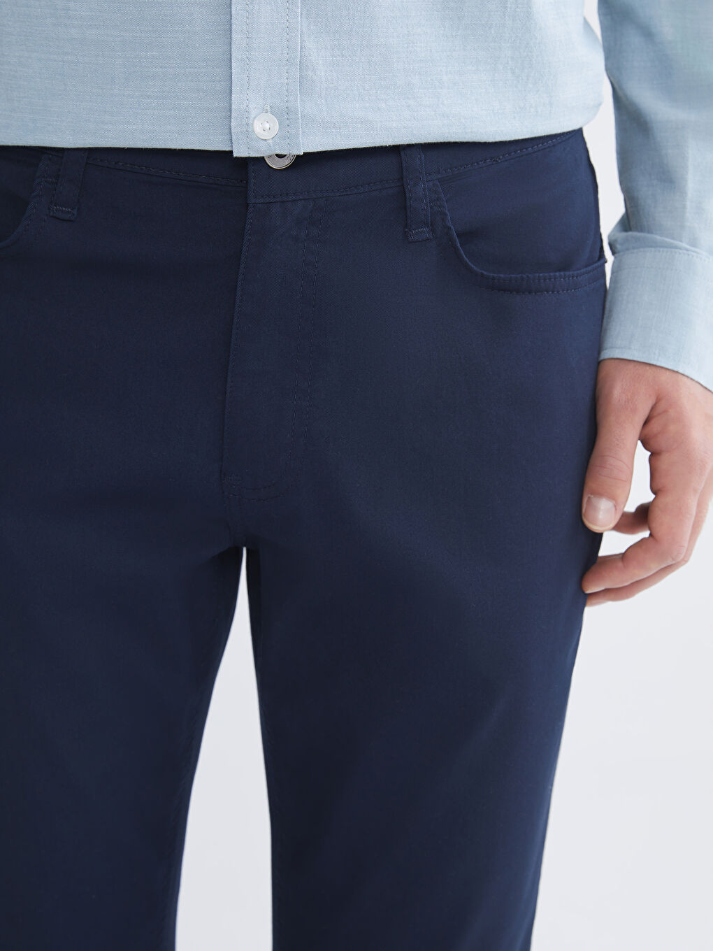 Lacivert Standart Kalıp Gabardin Erkek Pantolon-2