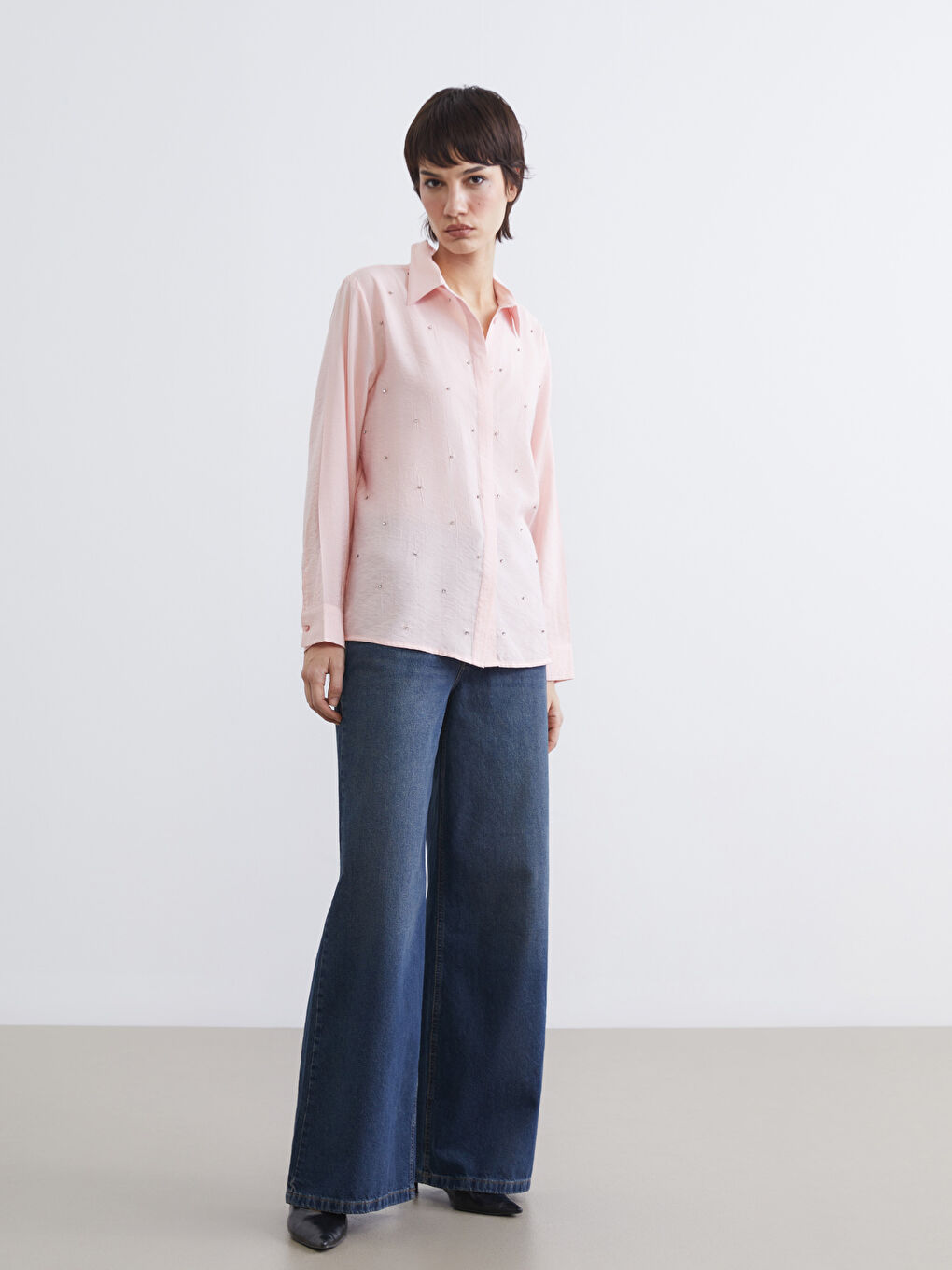 Stone Embellished Women's Shirt-1