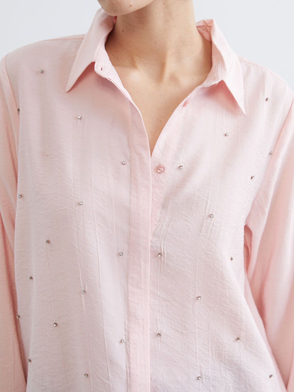 Stone Embellished Women's Shirt-2