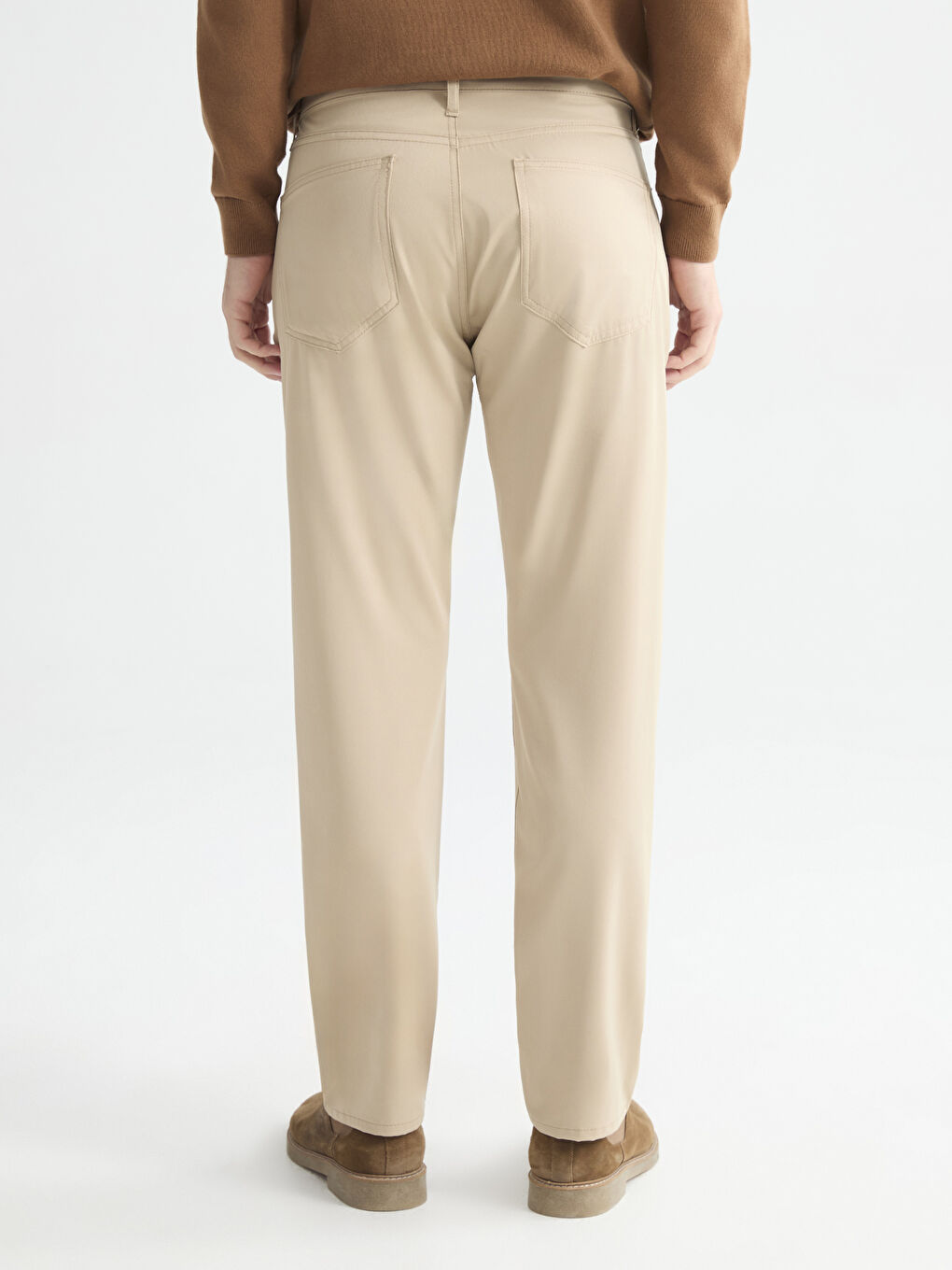 Bej Standart Kalıp Erkek Pantolon-3