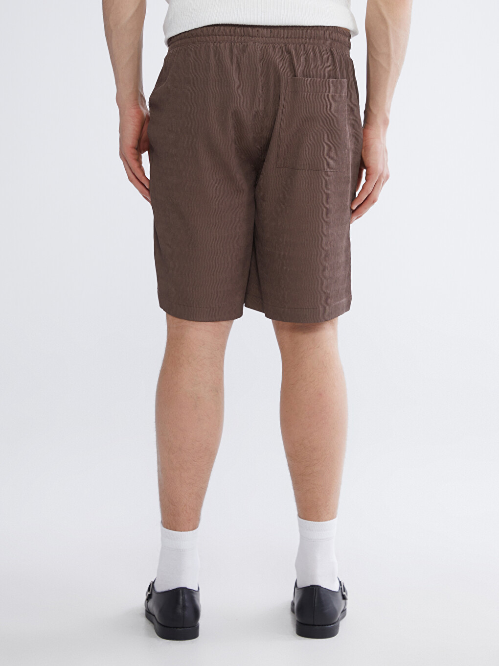 Crinkle Fabric Loose Fit Men's Shorts-7