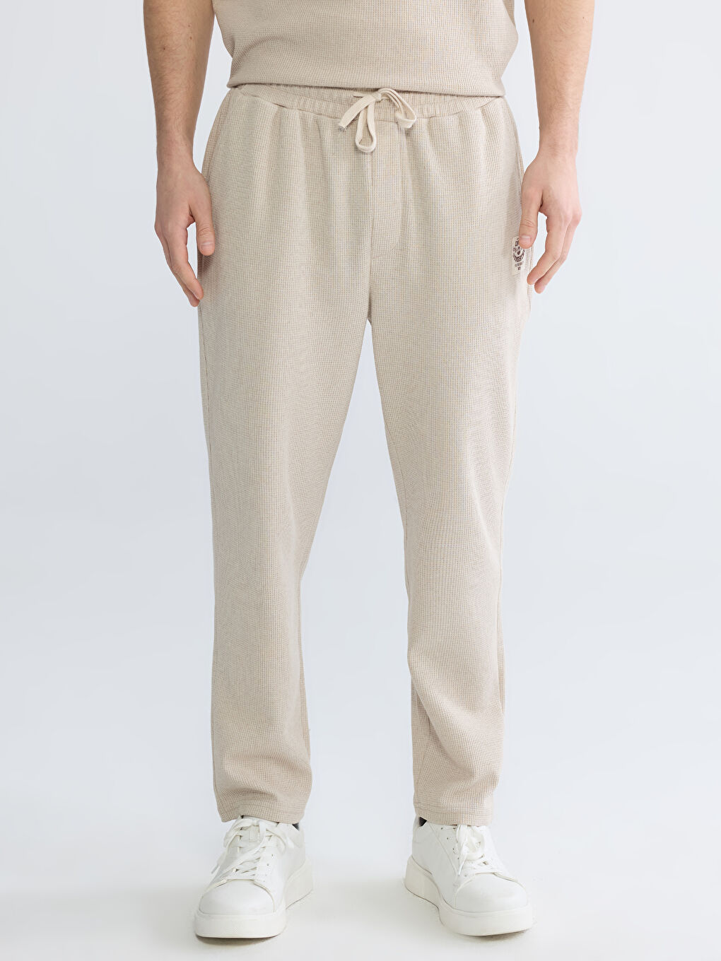 Bej Standart Kalıp Erkek Eşofman Altı-1