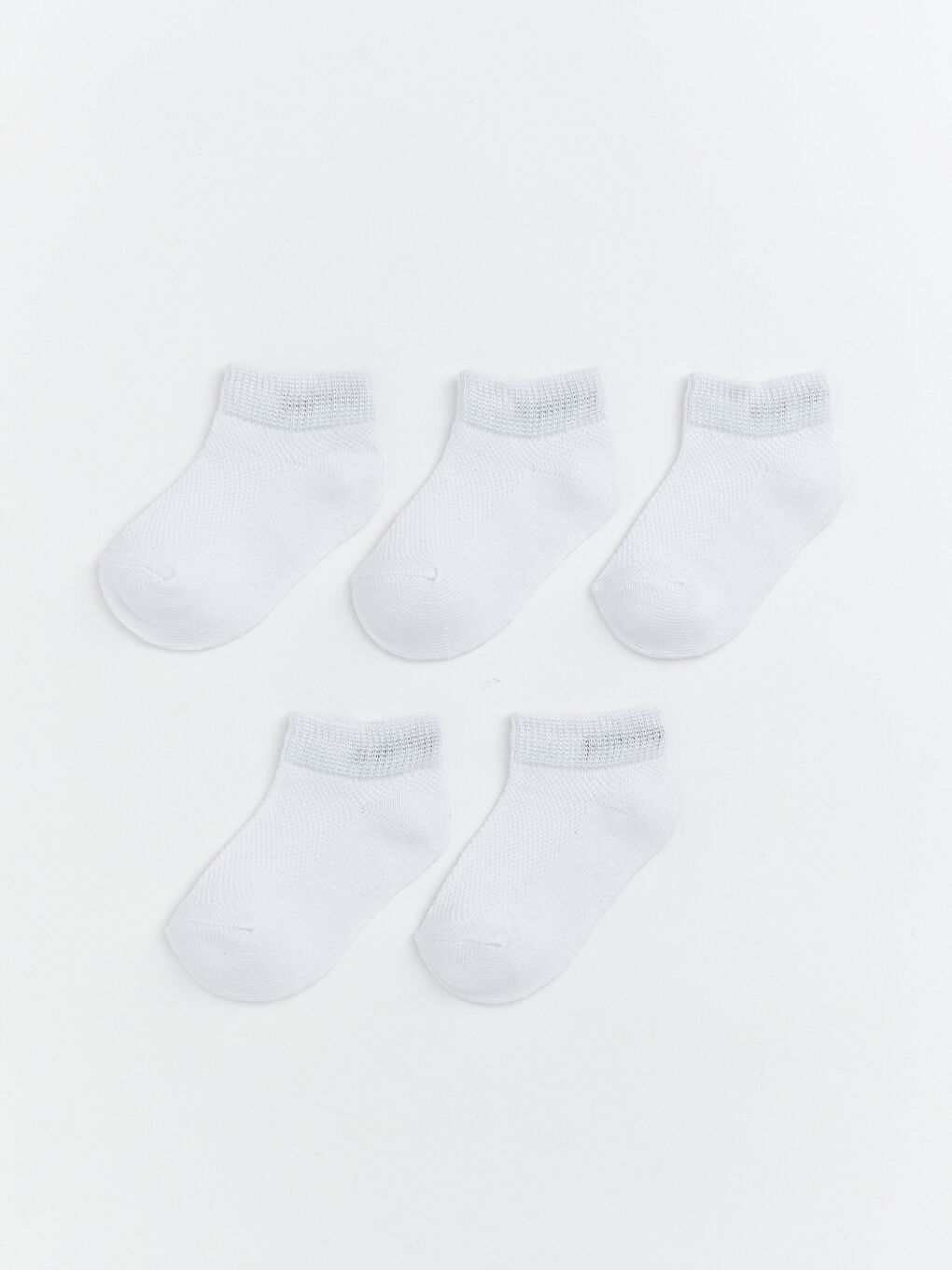 Beyaz Erkek Bebek Patik Çorap 5'li