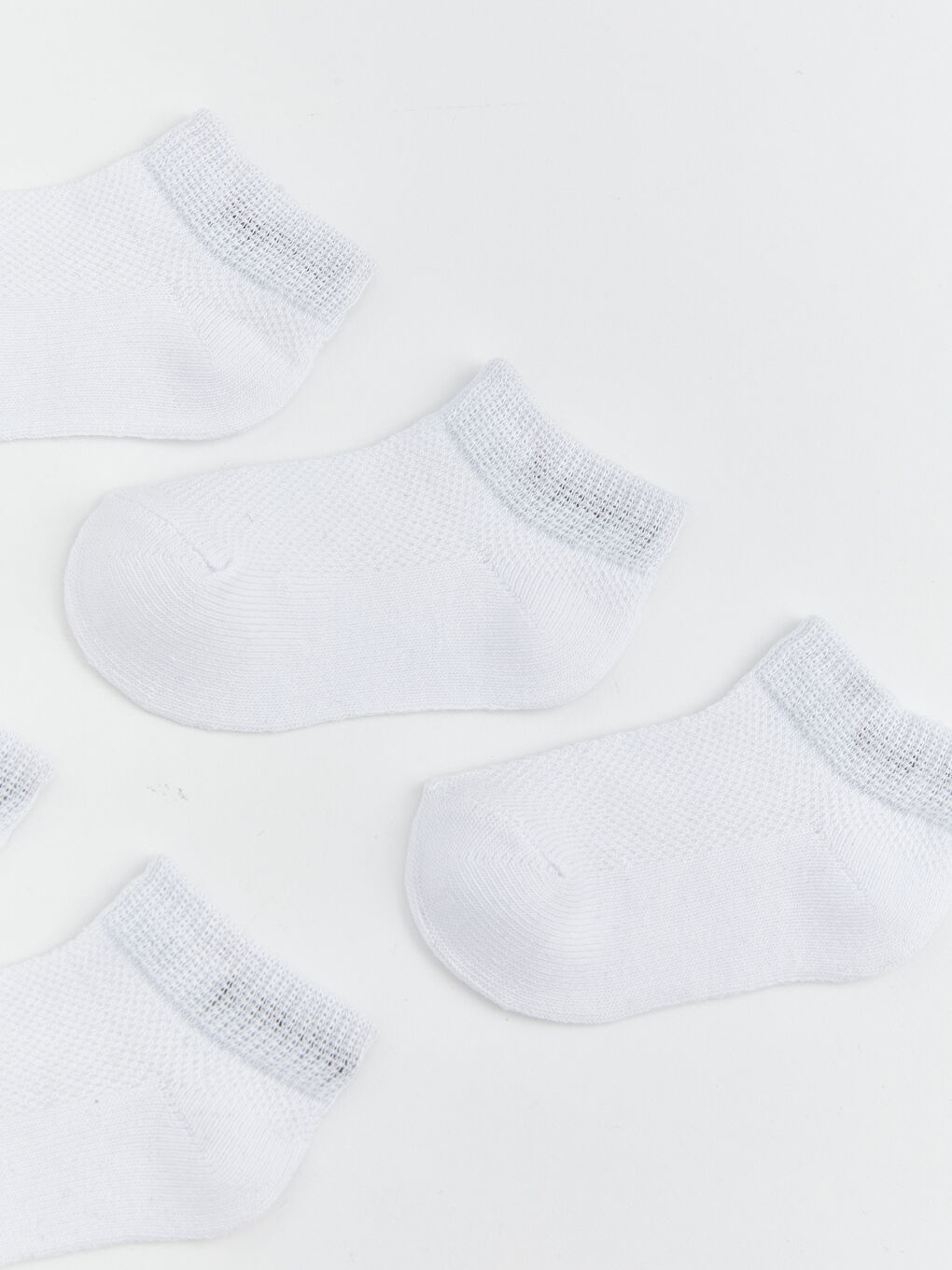 Beyaz Erkek Bebek Patik Çorap 5'li-1