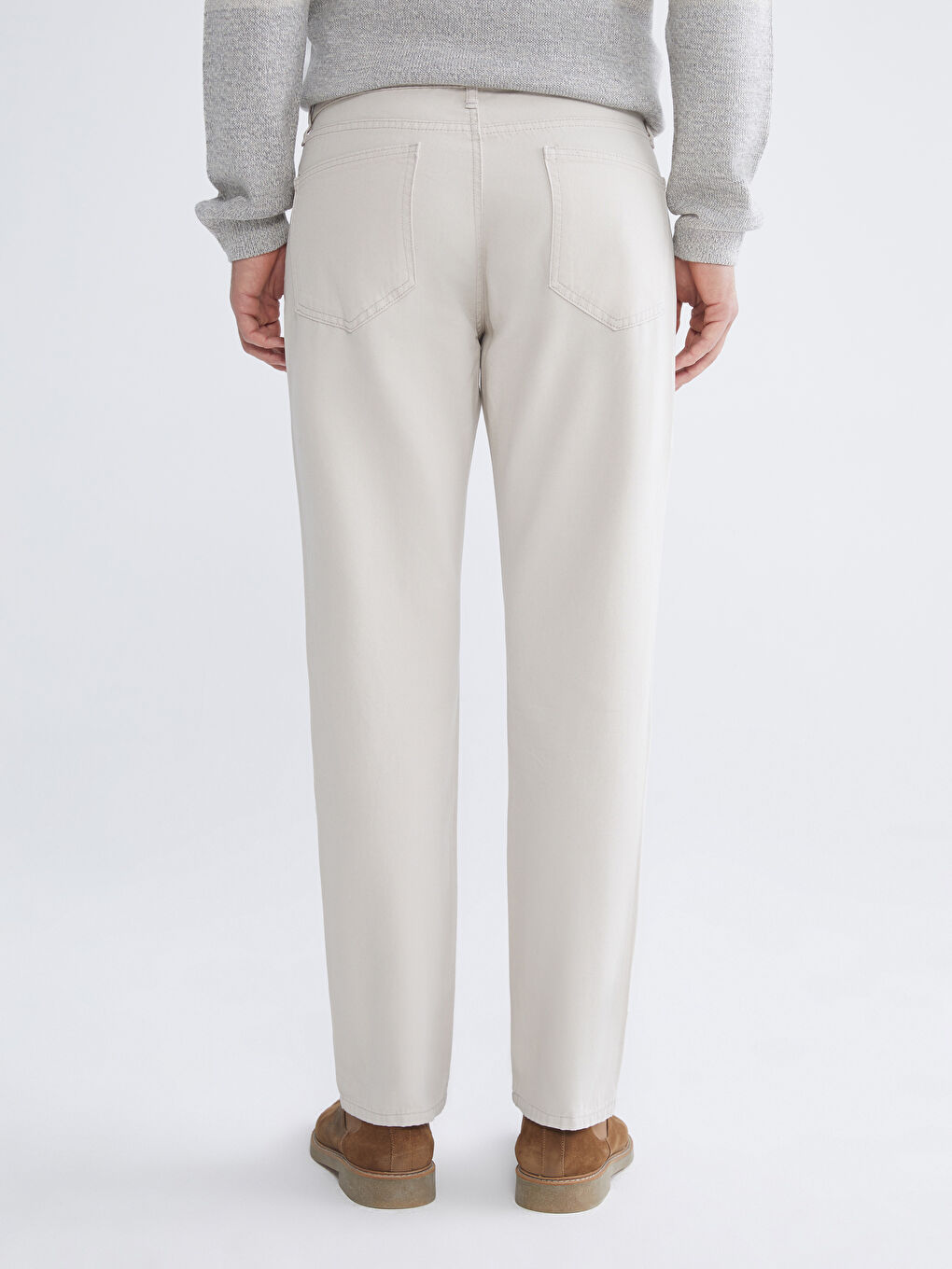 Ekru Standart Kalıp Erkek Pantolon-3