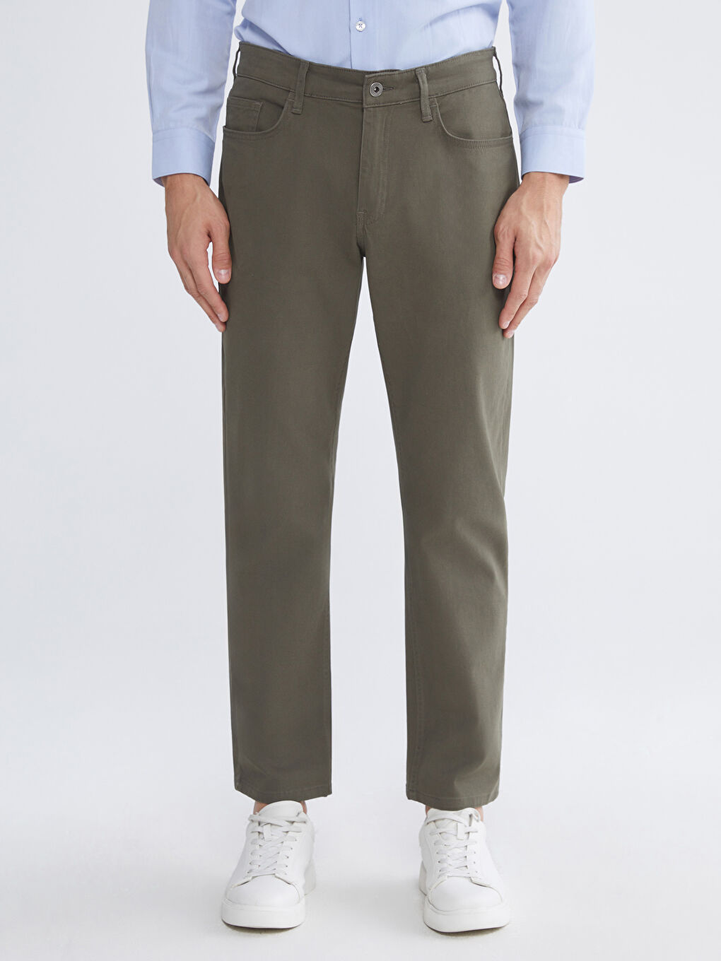 Haki Standart Kalıp Erkek Pantolon-1