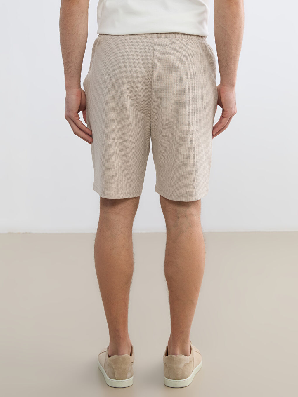 Bej Standart Kalıp Erkek Şort-3