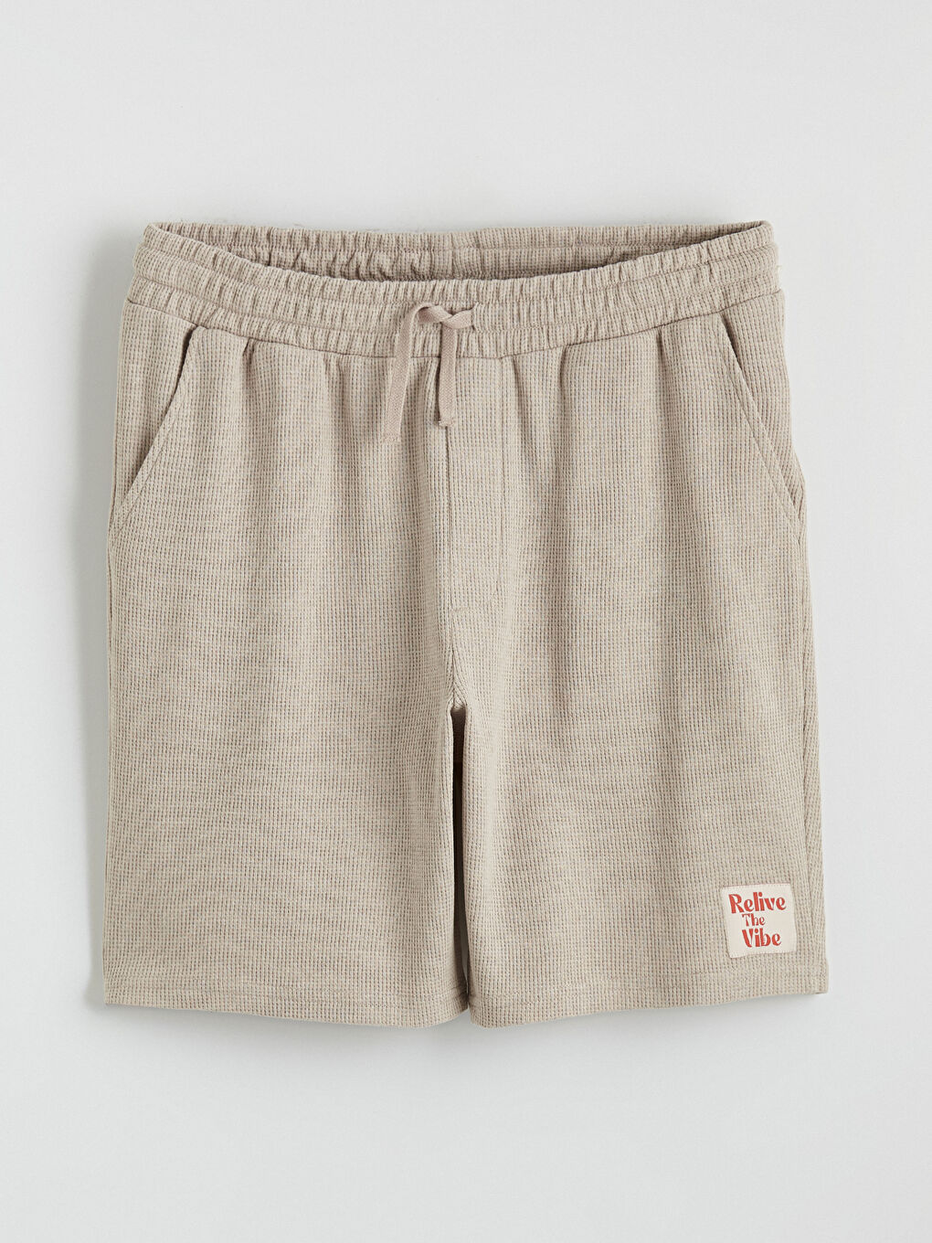 Bej Standart Kalıp Erkek Şort-4