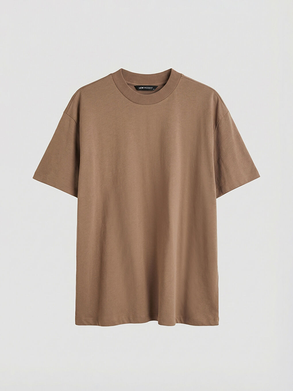 Kahverengi Bisiklet Yaka Kadın Tişört-4