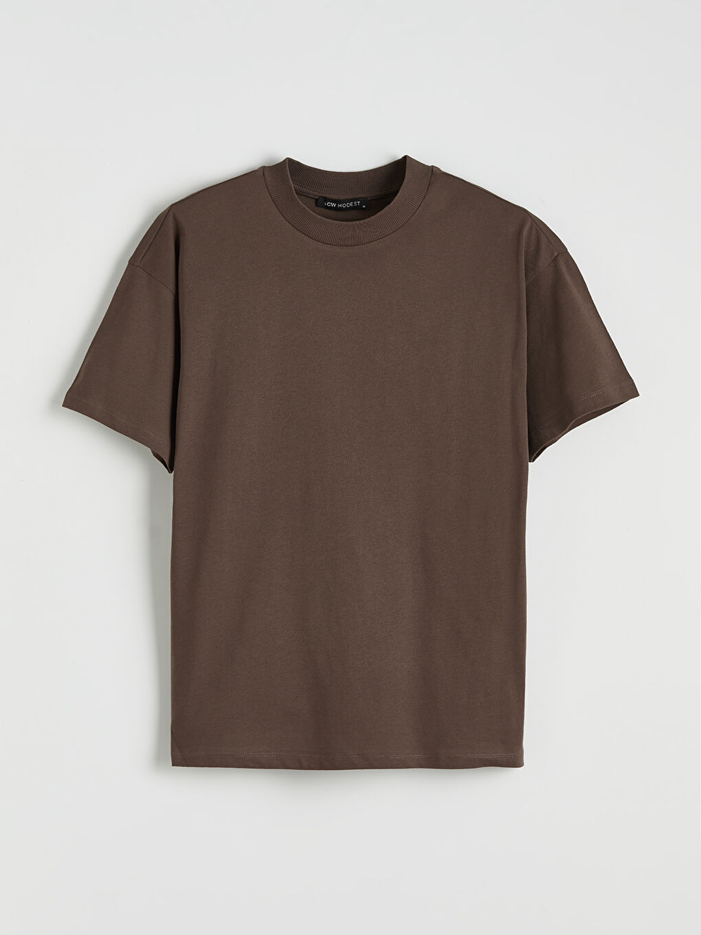 Kahverengi Bisiklet Yaka Kadın Tişört-4