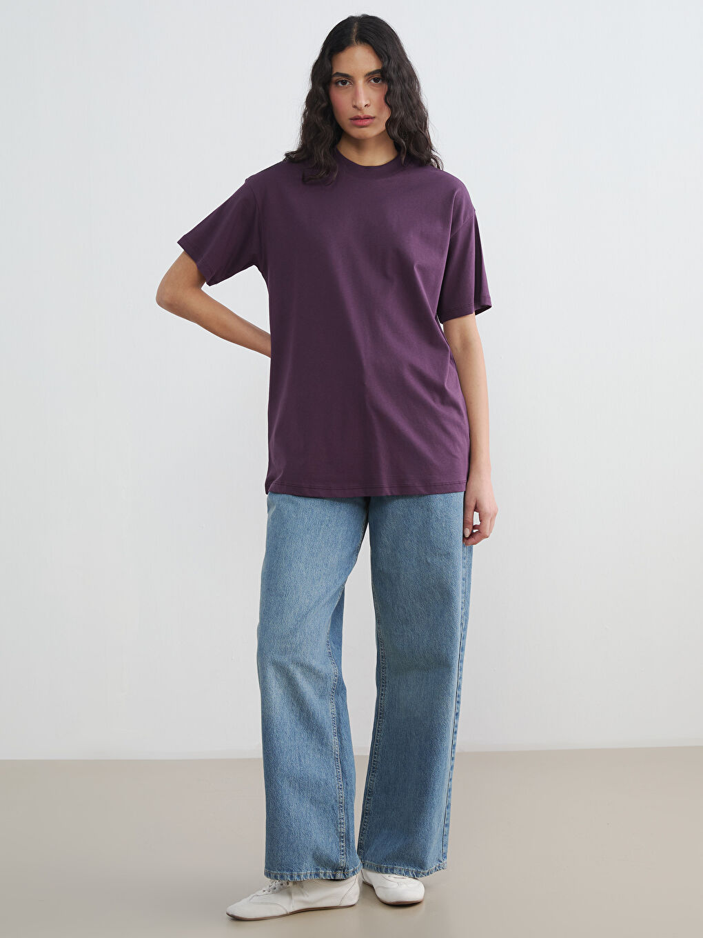 Žena LJUBIČASTA Majica kratkih rukava-1