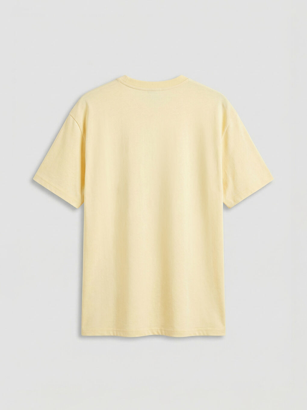 Sarı Bisiklet Yaka Baskılı Kadın Tişört-1